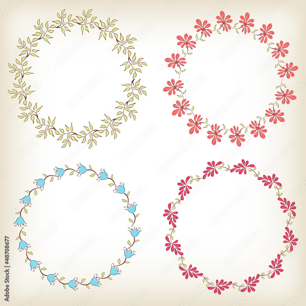 Collection floral frames. Collection floral frames.