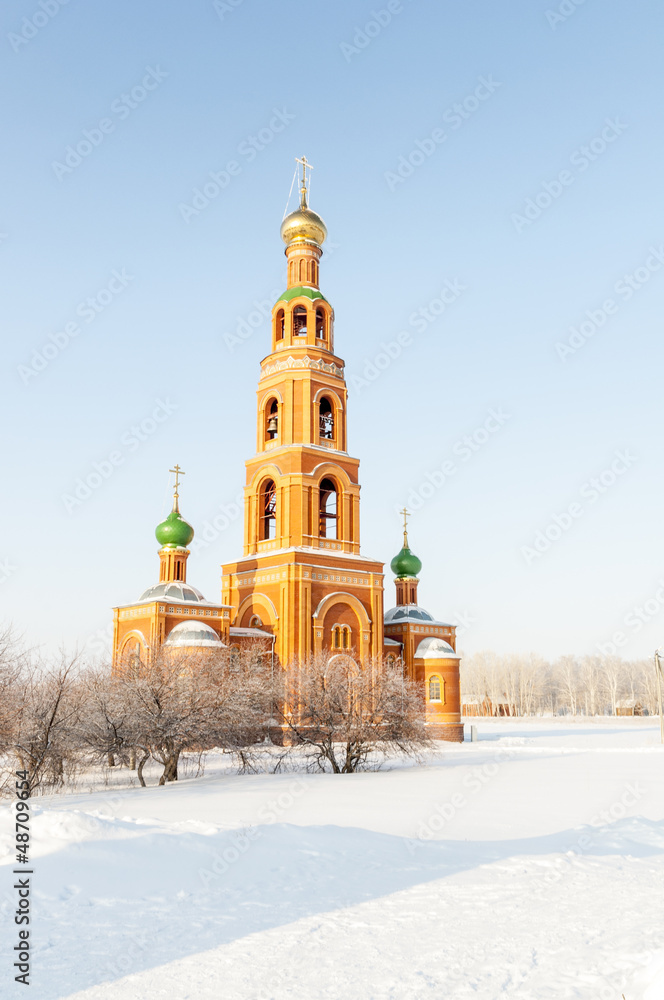 Orthodox church in Omsk winter