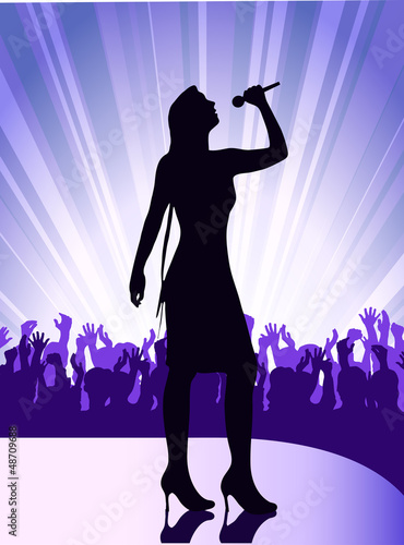 singer at the microphone