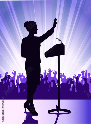 person before a microphone
