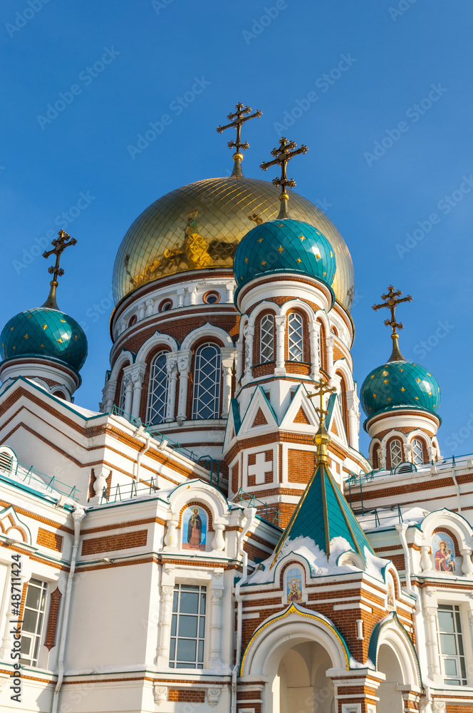 Orthodox church in Omsk winter