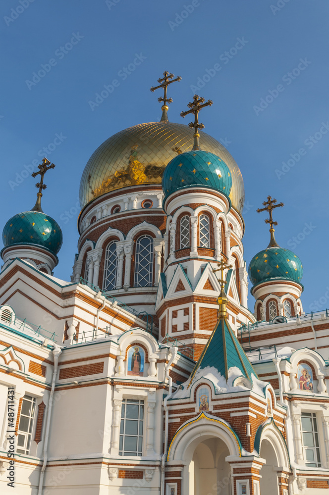 Orthodox church in Omsk winter