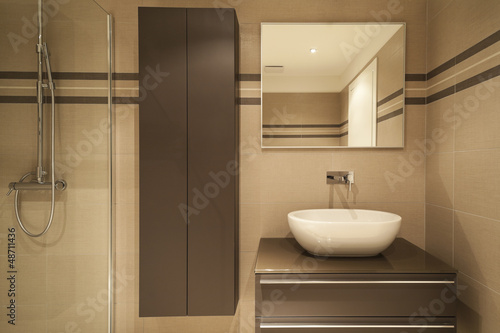 modern architecture  new empty apartment  bathroom