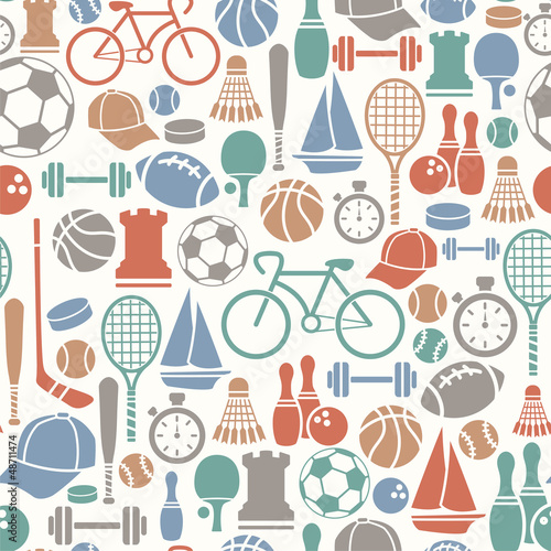 seamless pattern with sport icons