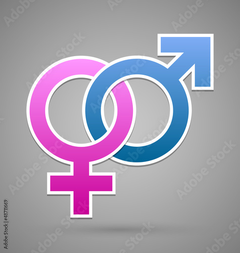 Venus and Mars female and male symbol