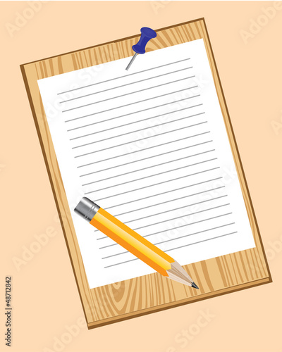 Clean sheet of paper and pencil