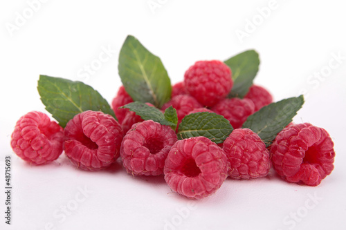 isolated raspberries
