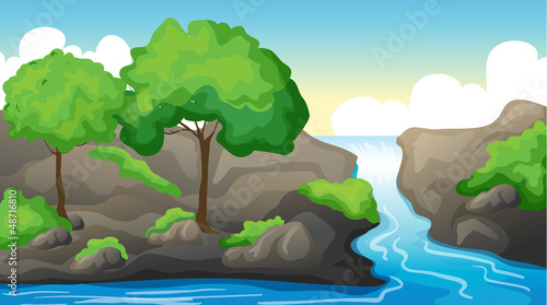 A river and a beautiful landscape