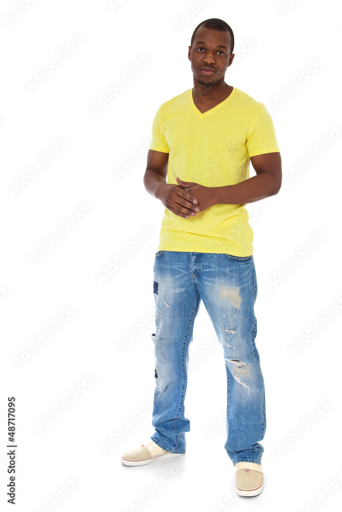 Fototapeta premium Attraktiver dunkelhäutiger junger Mann