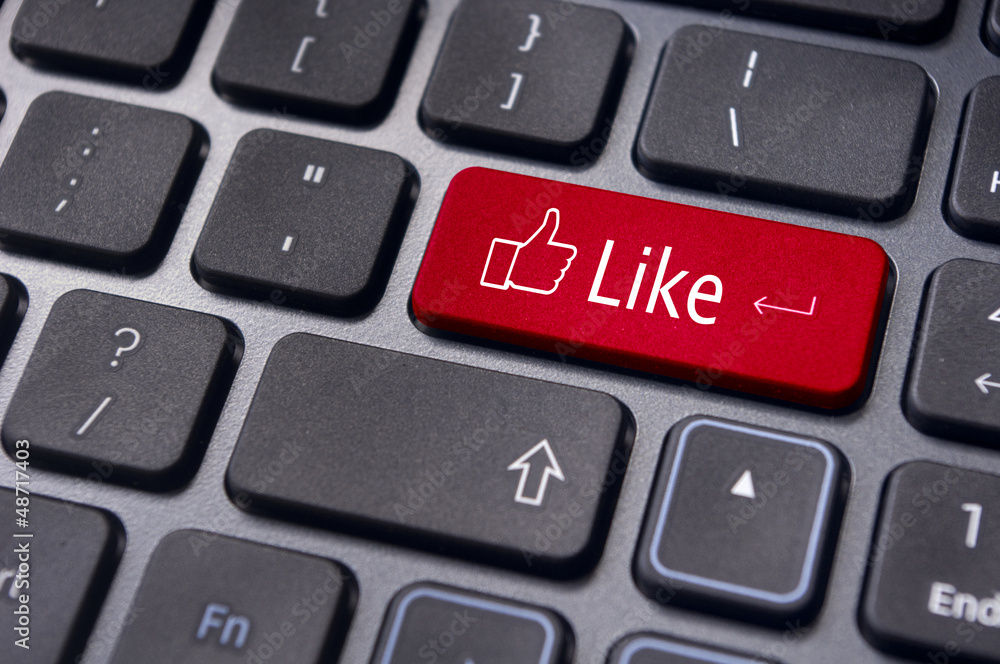like message on keyboard button, social media concepts like message on keyboard button, social media concepts