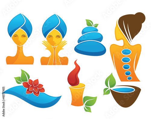 vector collection spa and beauty symbols and icons..vector colle
