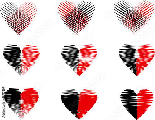 Set of hearts