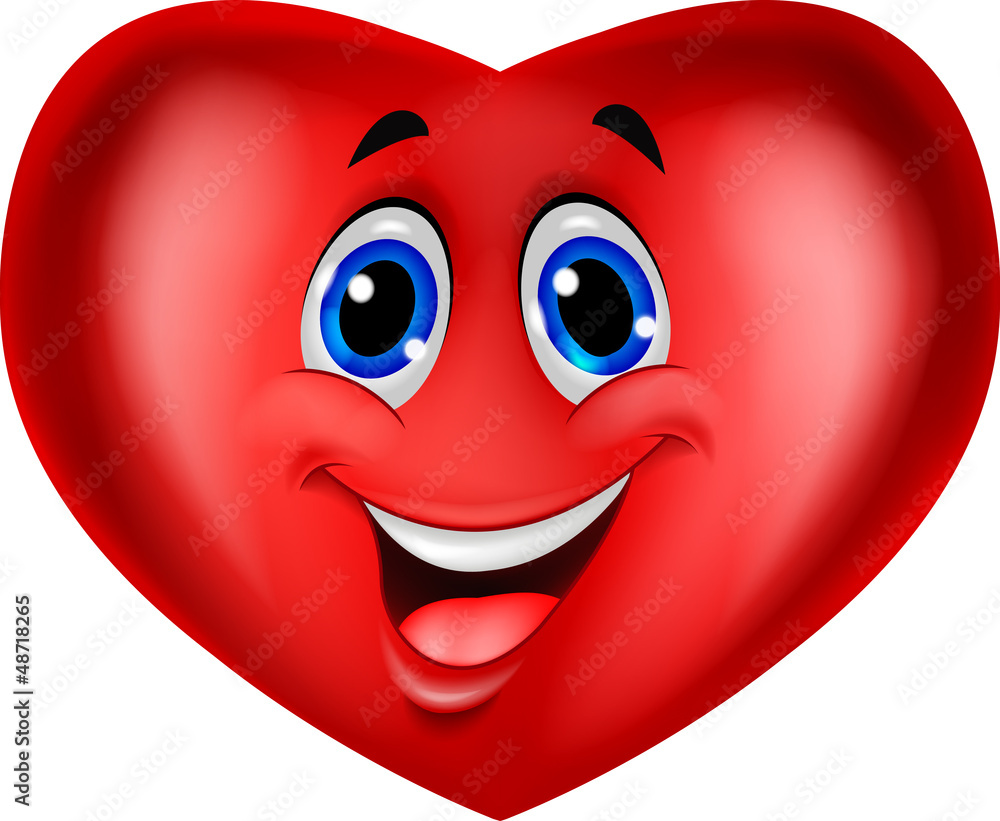 Fototapeta premium Red heart cartoon
