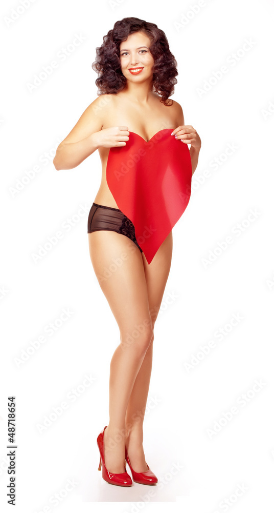 young curly brunette wearing only briefs posing with shape of h young curly brunette wearing only briefs posing with shape of h