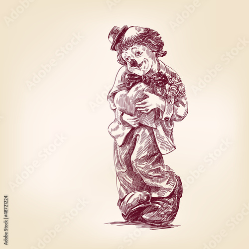 clown hand draw