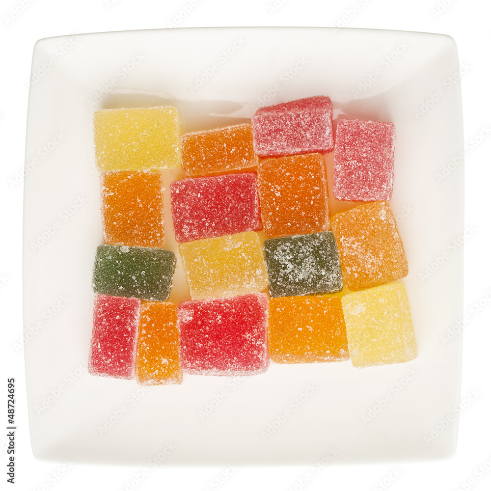 Plate of colorful jelly candies Plate of colorful jelly candies