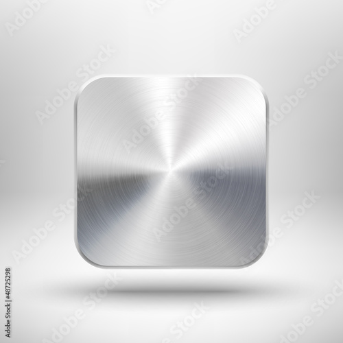 Technology app icon with metal texture for ui
