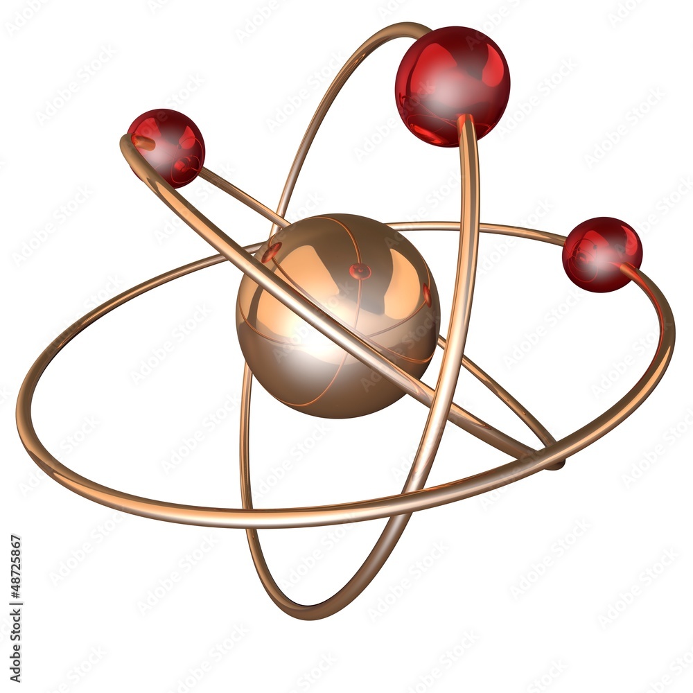 Atom structure on a black background Atom structure on a black background
