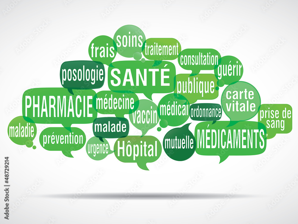 nuage de mots bulles : santé pharmacie nuage de mots bulles : santé pharmacie
