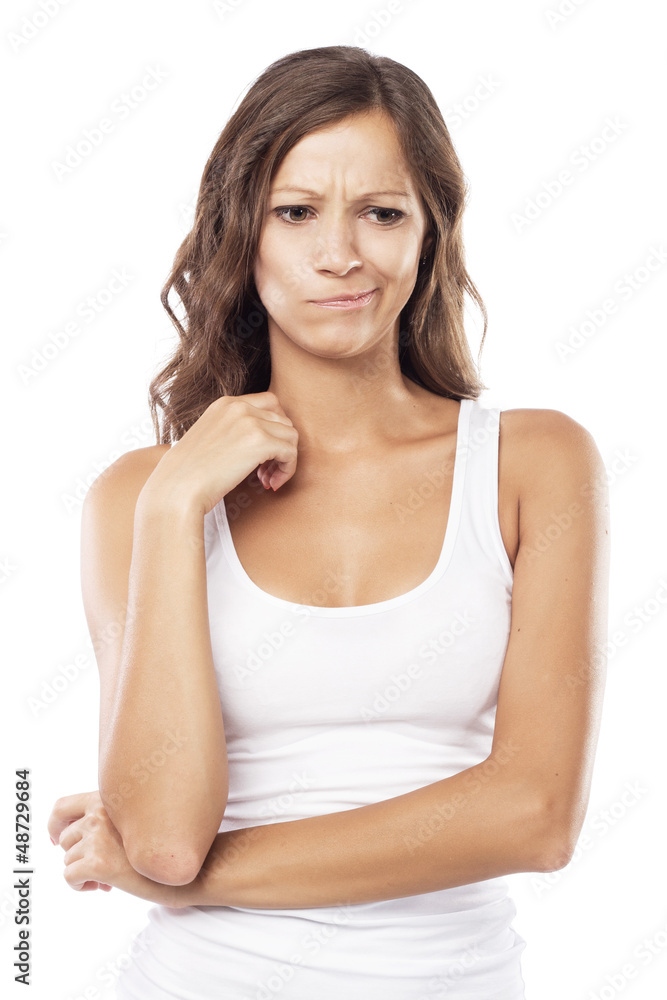 Lovely confused woman