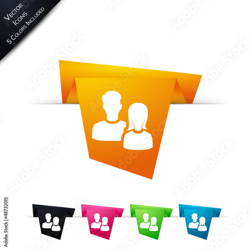 Symbole vectoriel papier origami Equipe / Dialogue