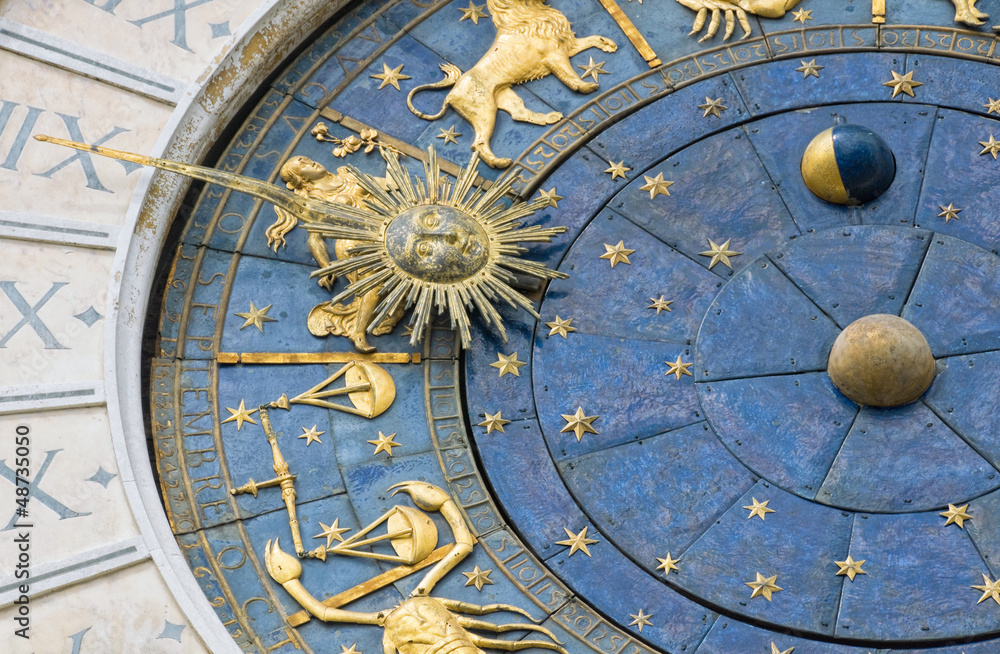 Obraz premium Venice, Italy: Zodiacal Wall Clock