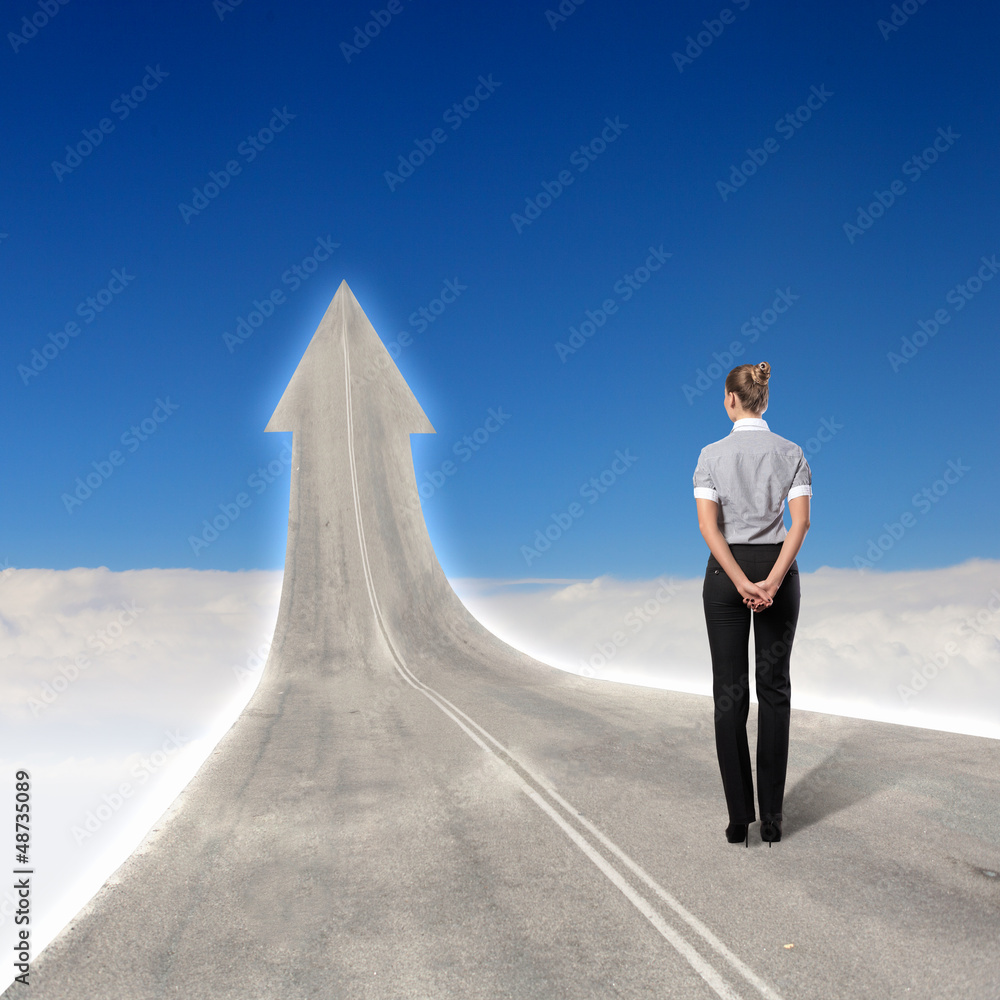 Concept of the road to success Concept of the road to success
