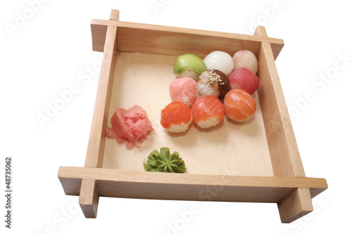 set of sushi of round form