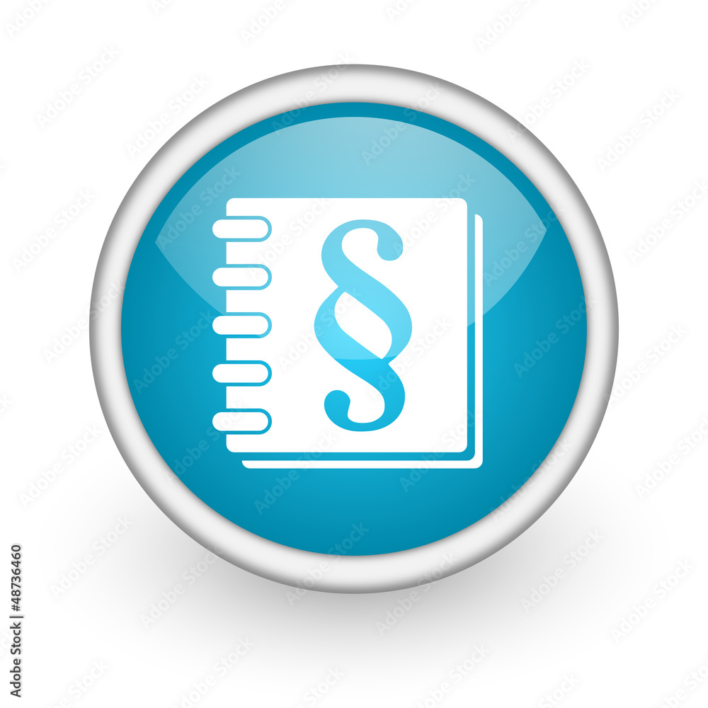 law blue glossy icon on white background law blue glossy icon on white background