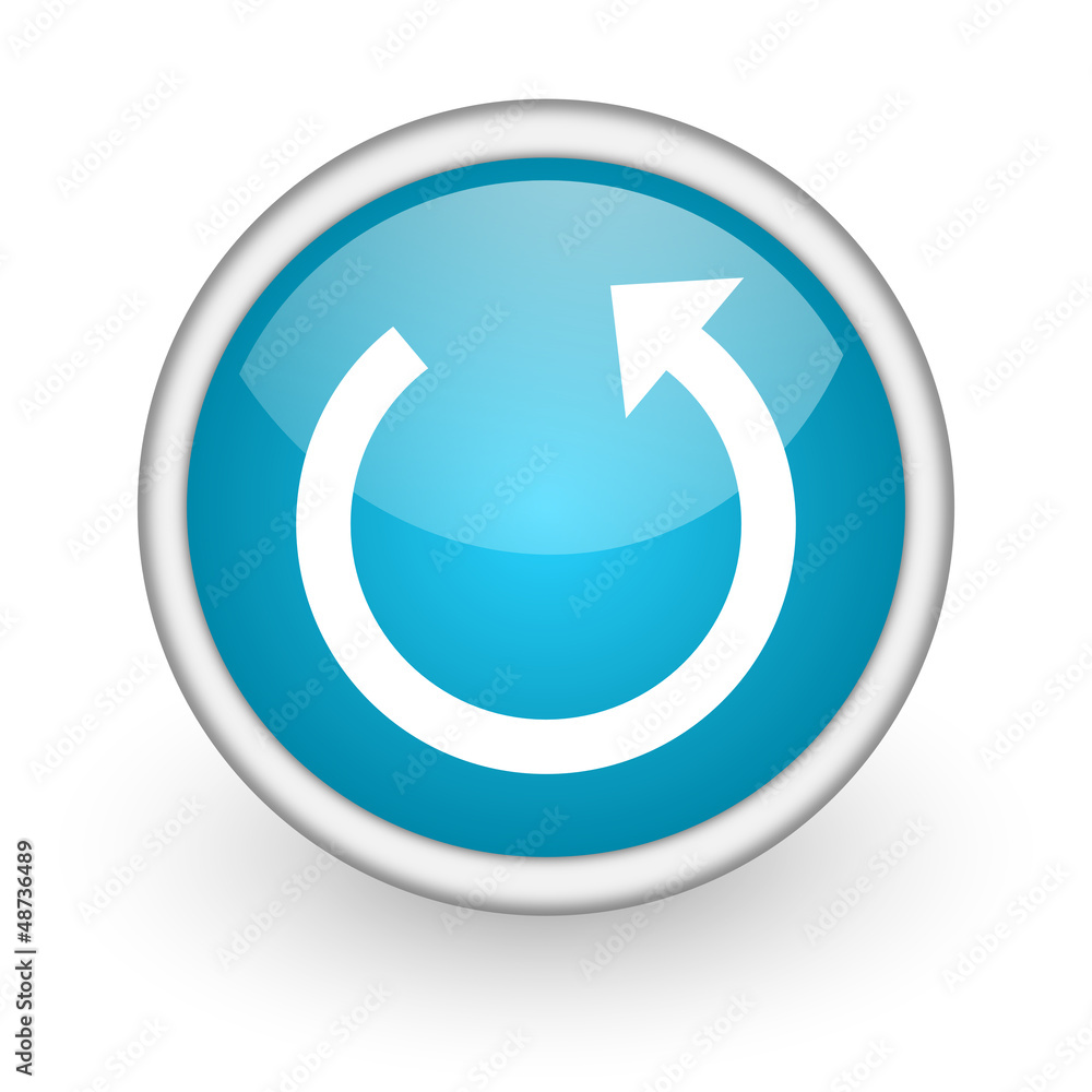 rotate blue glossy icon on white background rotate blue glossy icon on white background
