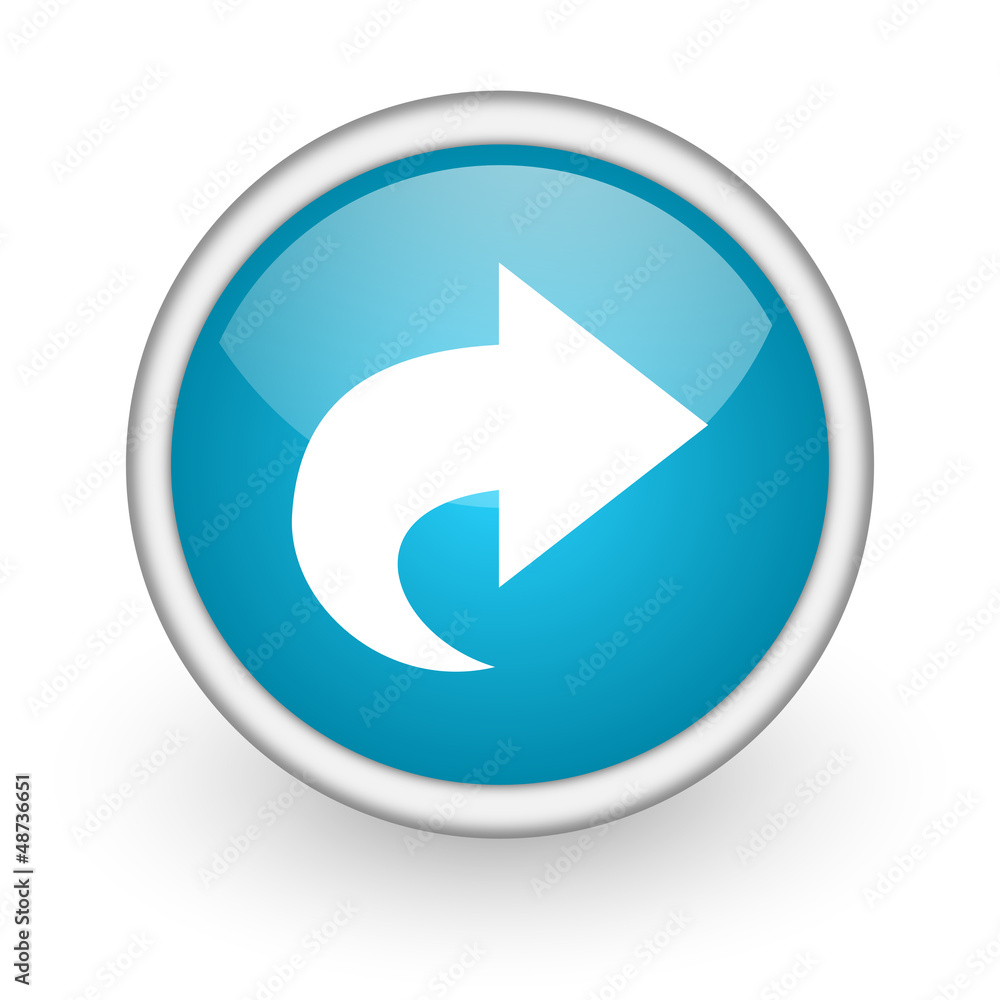 next blue glossy icon on white background next blue glossy icon on white background