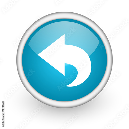 Free Download back blue glossy icon on white background - GFXLoad
