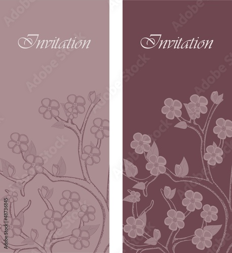 Beautiful floral invitation cards