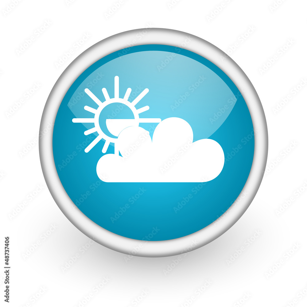 weather forecast blue glossy icon on white background weather forecast blue glossy icon on white background