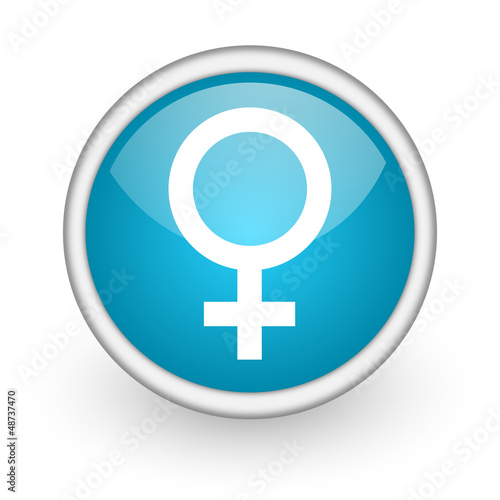 sex blue glossy icon on white background