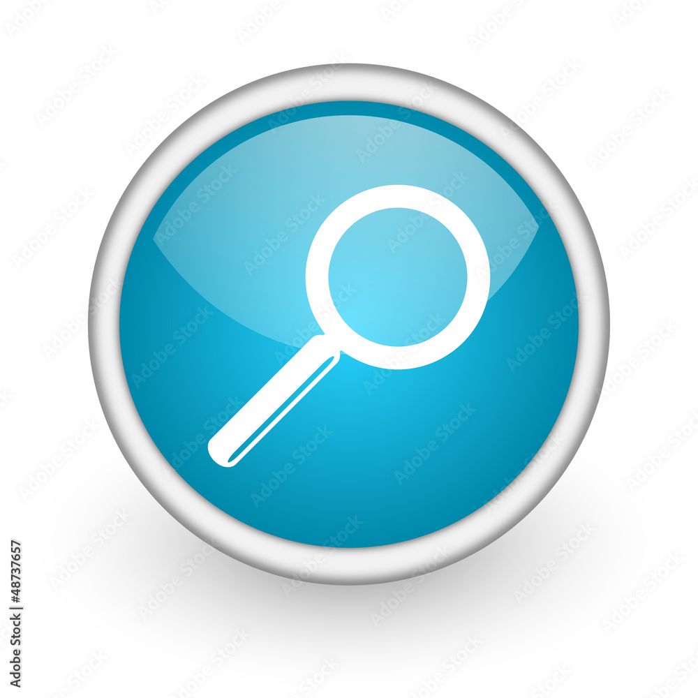 search blue glossy icon on white background search blue glossy icon on white background