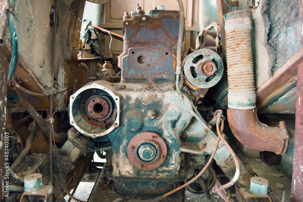 Old rusty engine