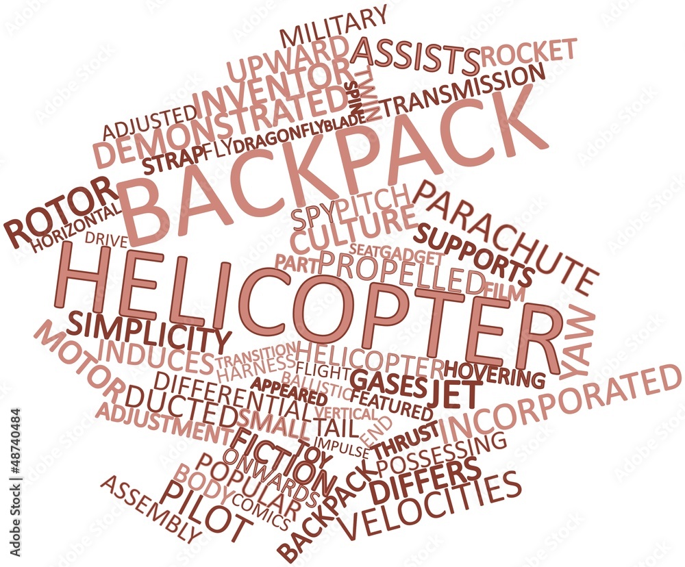 Word cloud for Backpack helicopter Stock Illustration Adobe Stock