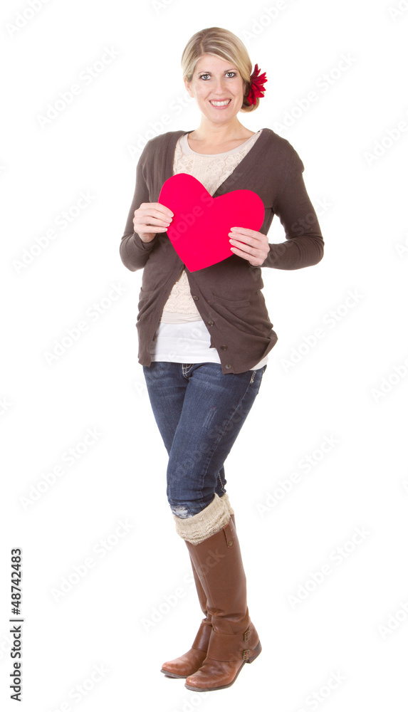 Woman holding heart Woman holding heart