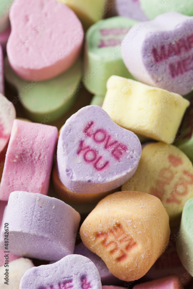 Colorful Conversation Hearts Candy Colorful Conversation Hearts Candy