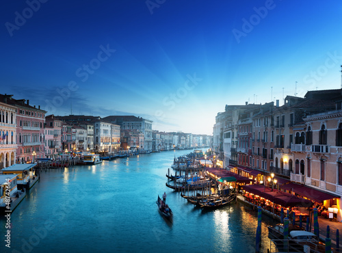 Grand Canal in sunset time  Venice  Italy