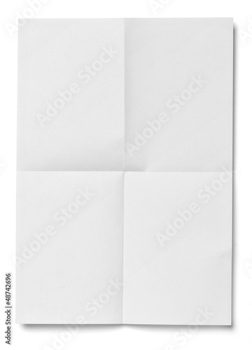 white crumpled unfolded note paper office business photo