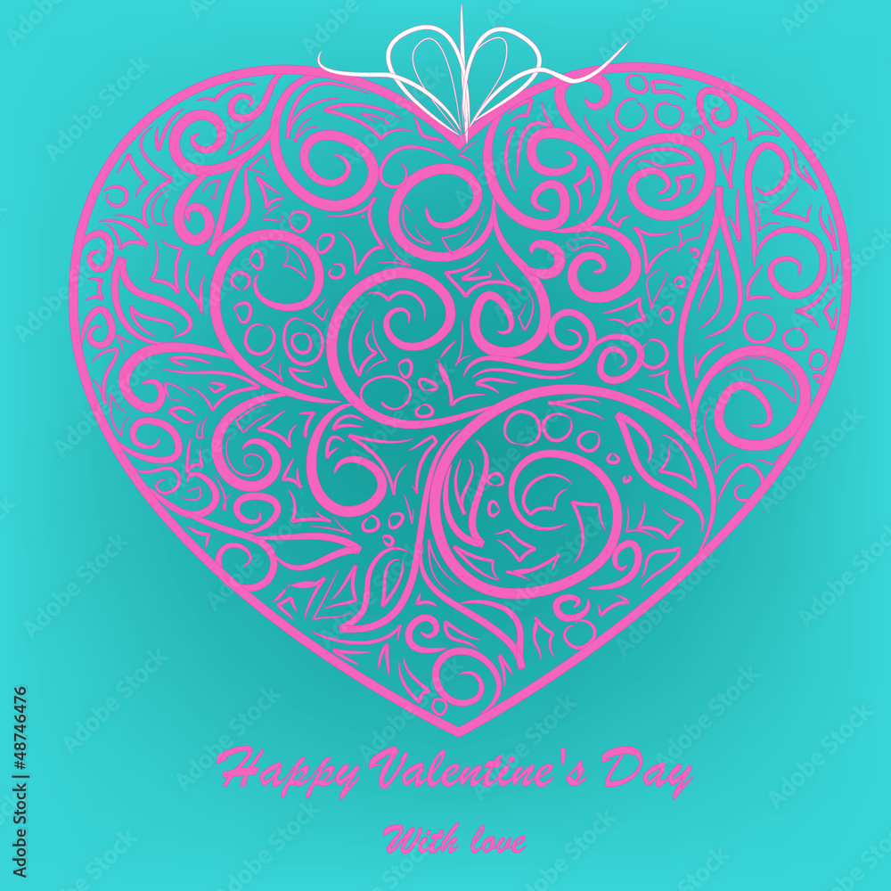 pink heart on blue background pink heart on blue background