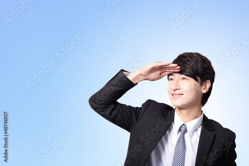 business man looking away to copy space