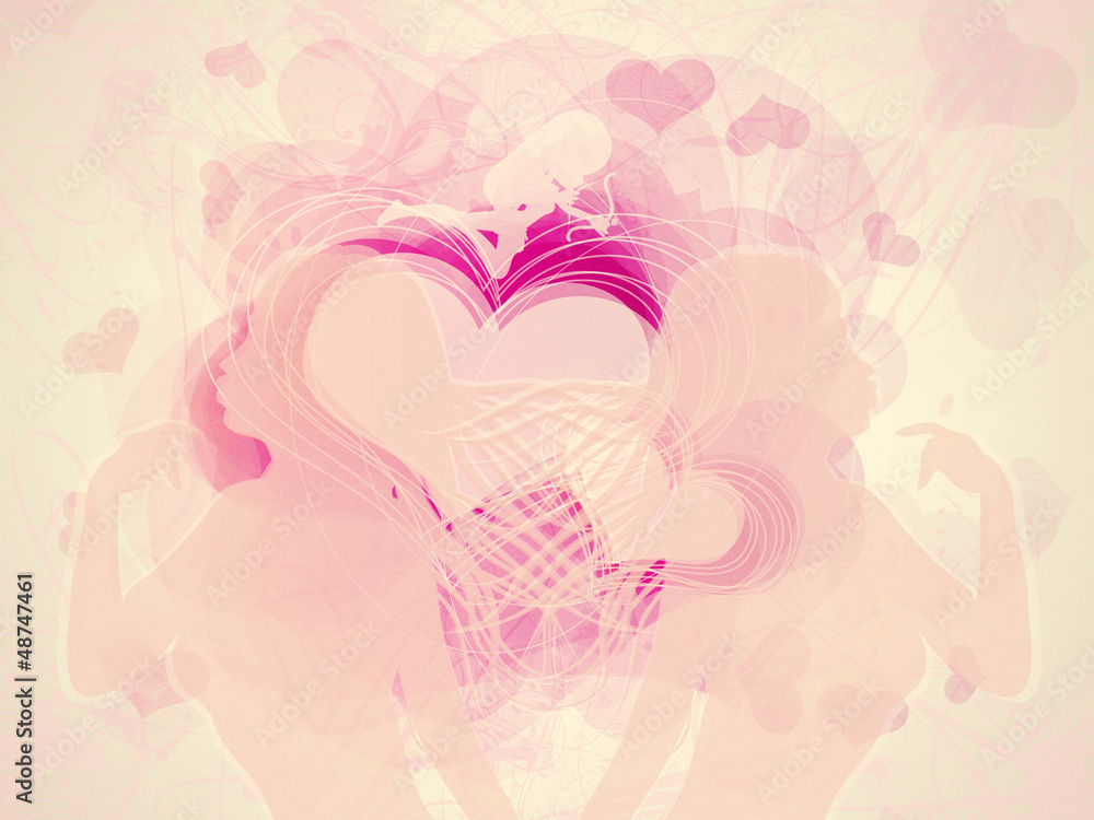 Valentine hearts background - obrazy, fototapety, plakaty 