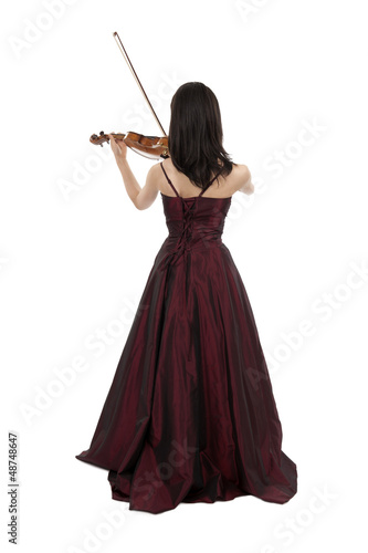 young asian woman playing the violin