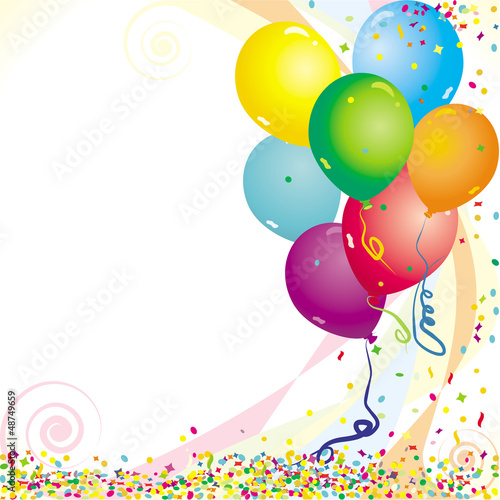 Luftballons und Konfetti