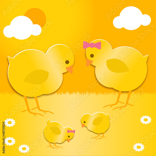 easter chicks family