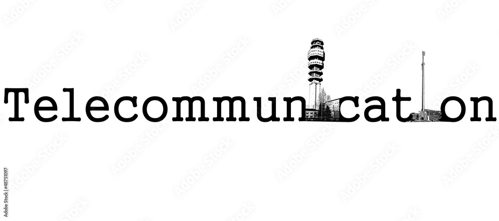 Naklejka premium Scritta telecomunicazioni