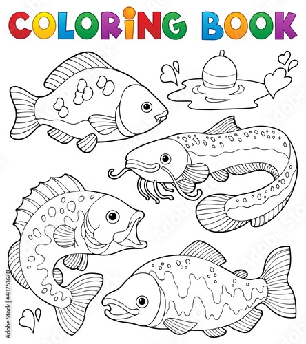 Coloring book freshwater fishes 1